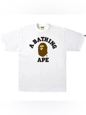 A BATHING APE College Short Sleeve Tee - White